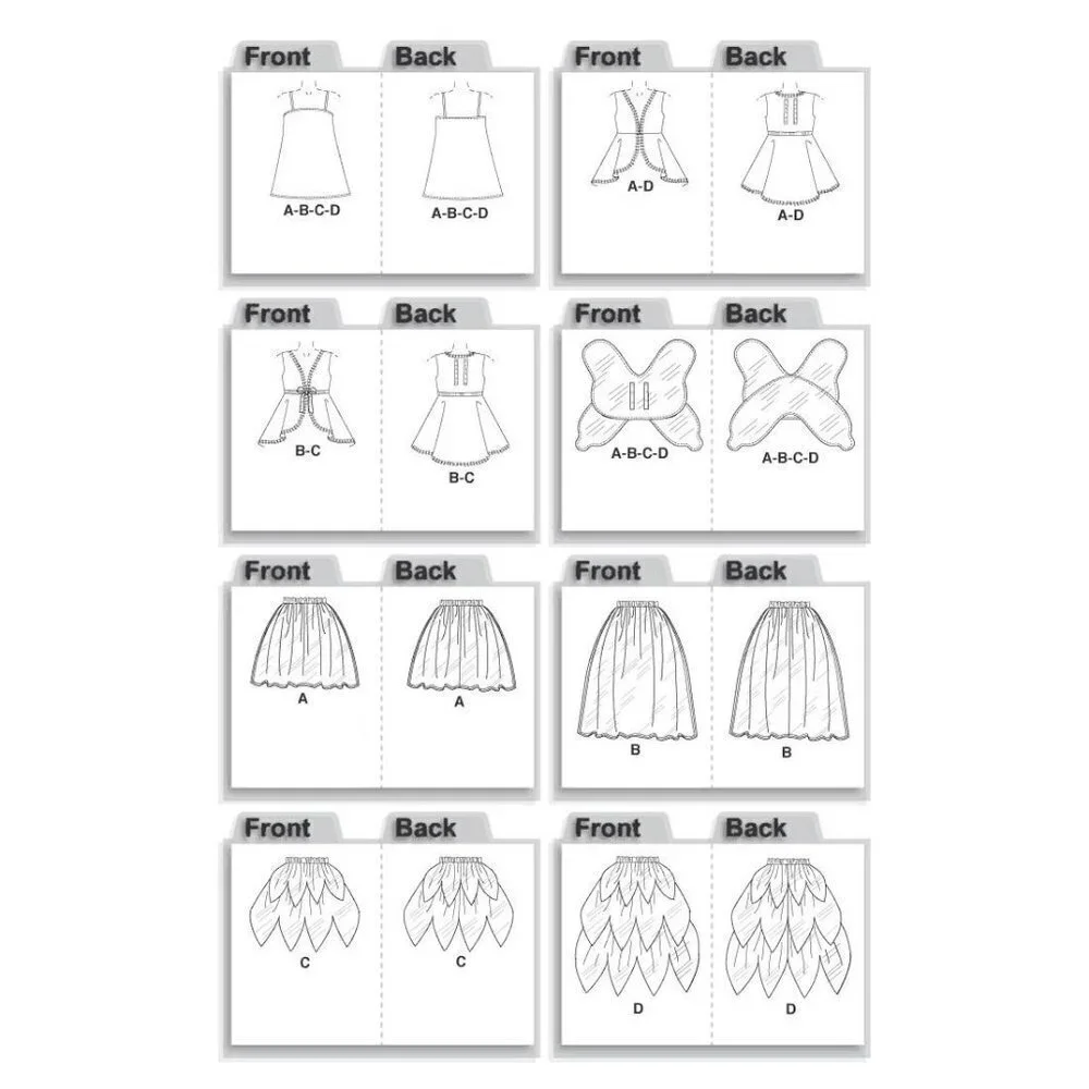 McCall's Sewing Pattern MP272 M4887 Girls Costumes Fairy‎ Angel Size 2-5